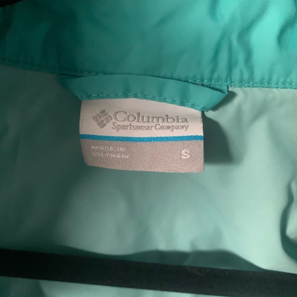 Columbia Windbreaker Jacket Womens SM Blue Lightweight Zip Up Hooded 100% Nylon - Picture 6 of 7